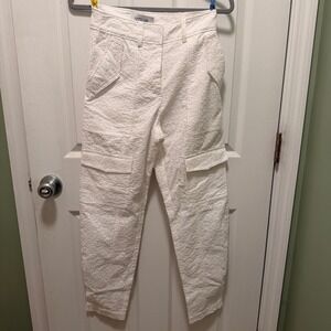 Derek Lam 10 Crosby White Lace Cargo Cropped Pants Size 0